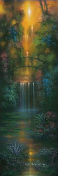 湖池の滝 Painting - 庭園の黄金の滝